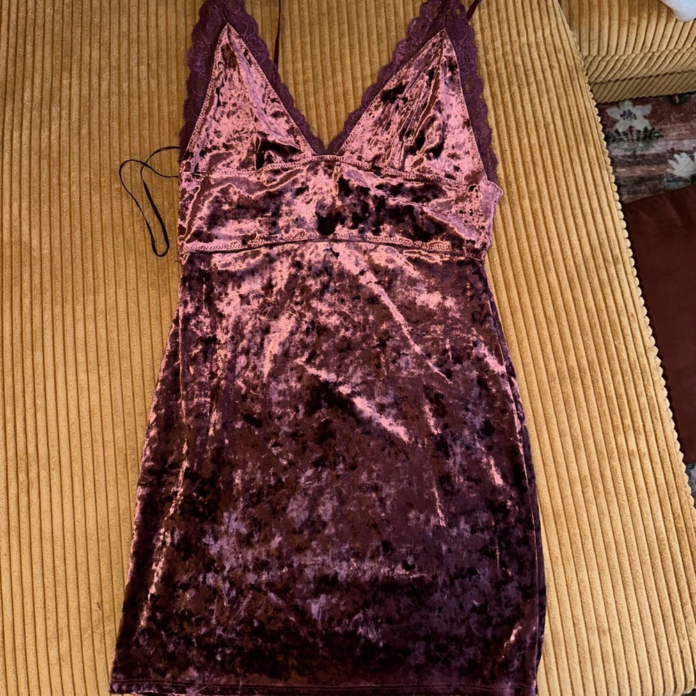 free people mini velvet-esque dress